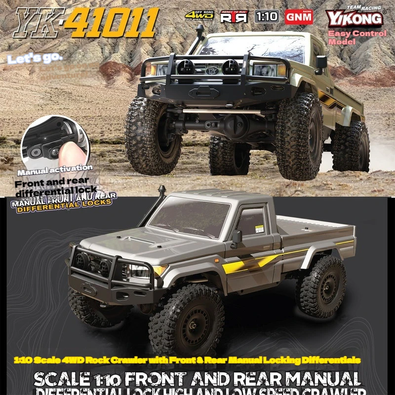 

Yikong 41011 1/10 Remote Control Electric Brush Four-wheel Drive Pickup Truck Climbing Car Off-road Vehicle Differential Lock