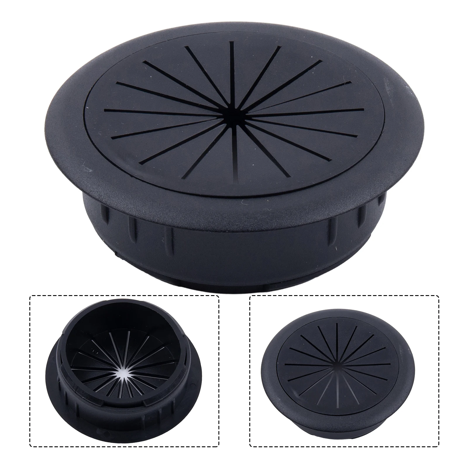 Threading Box Cover Desktop Cable Box Hardware Home Improvement Offices Black For Computer Desks Wire Hole Cover 1pc