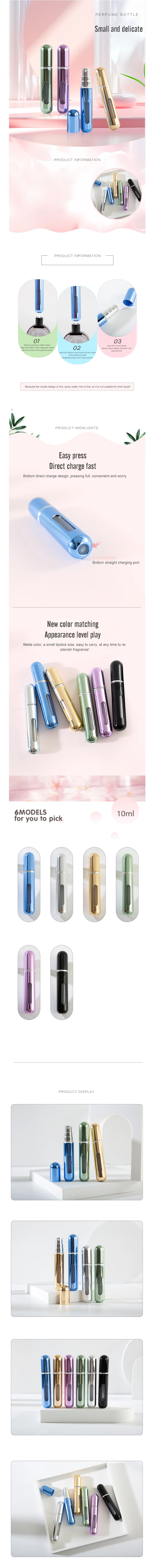 5 ml/8 ml Mini Tragbare Bodenfüllpumpe Parfümflasche Probe Parfüm Nachfüllbare Sprühflasche Leere Kosmetikbehälter Set – Detail 1