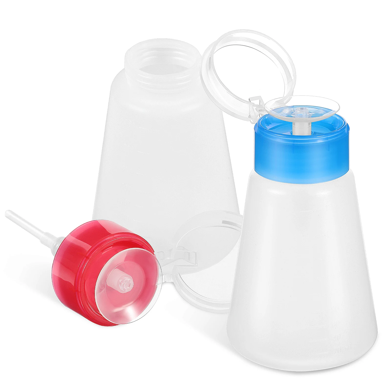 

2Pcs ConeShaped Empty Pump Bottles for NailPolishRemover Reusable Durable LeakProof TravelHome Use MakeupDispenser