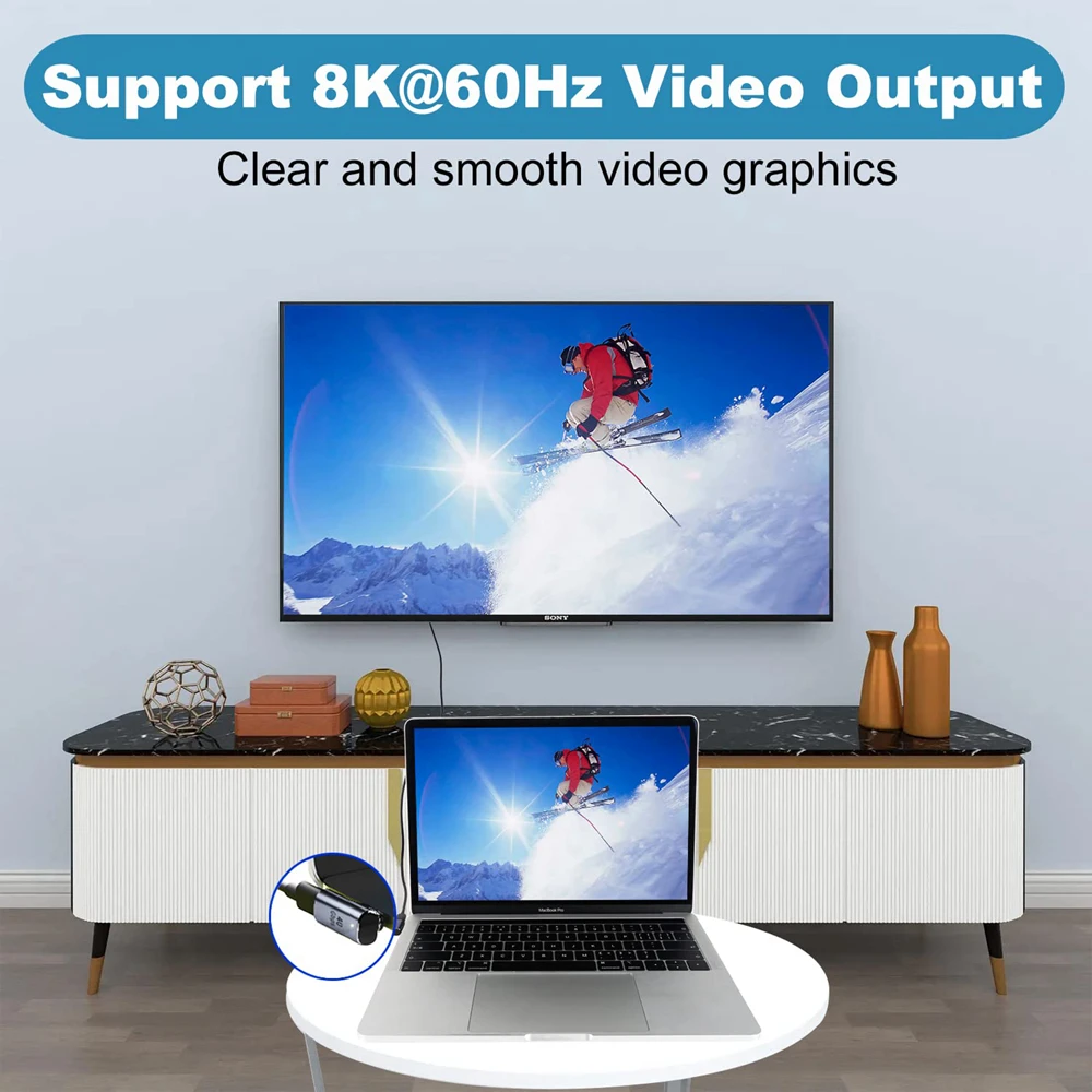 محول USB C إلى C للشحن السريع ، من النوع C المغناطيسي ، نقل البيانات ، الشحن السريع ، محول المغناطيس ، الهاتف ، الكمبيوتر المحمول ، 100 واط ، 40Gbps ، 8K ، 60Hz