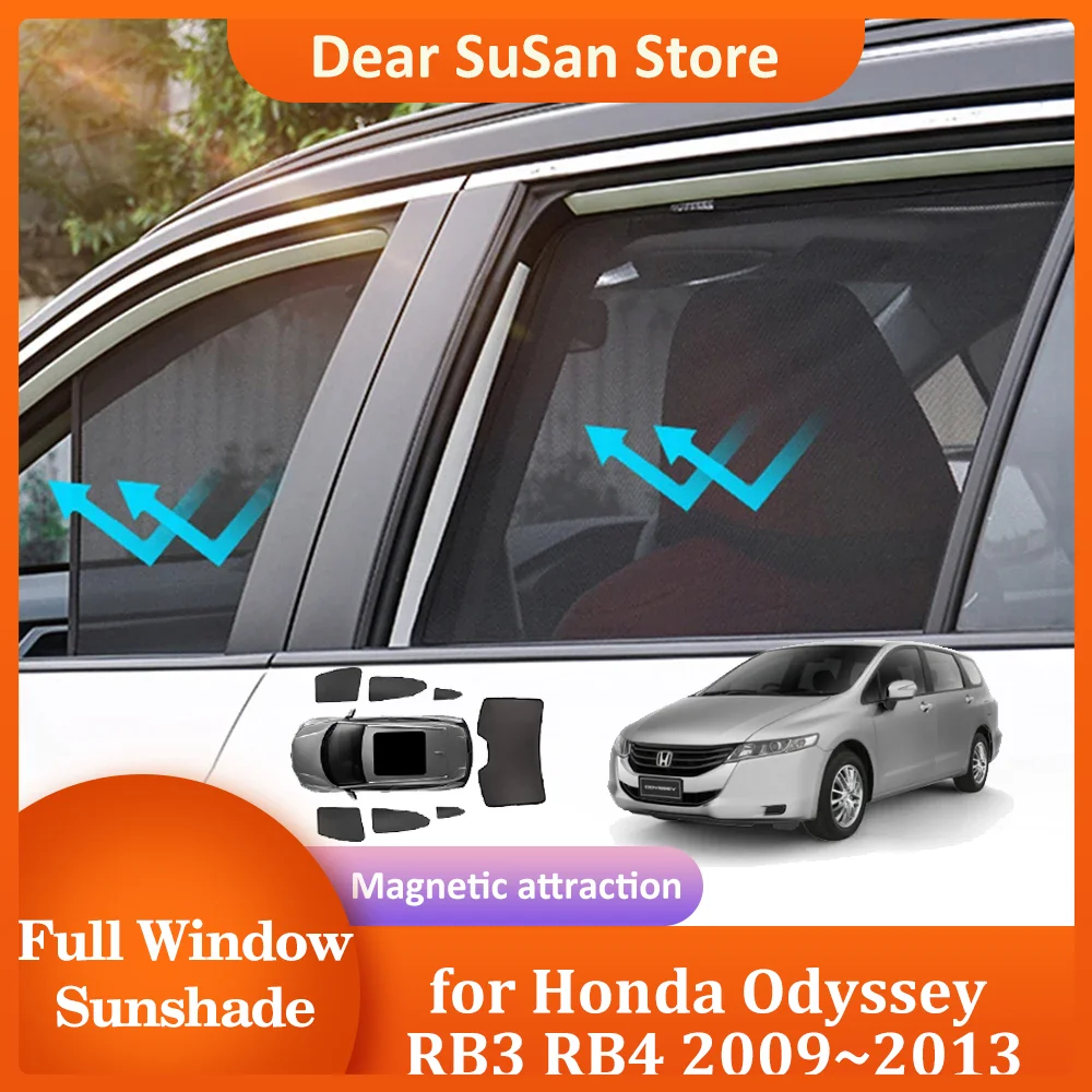 Car Magnetic Sunshade for Honda Odyssey RB3 RB4 2009~2013 Windshield Curtain Roof Window Sunroof Pad Cover Accessories 2010 2011