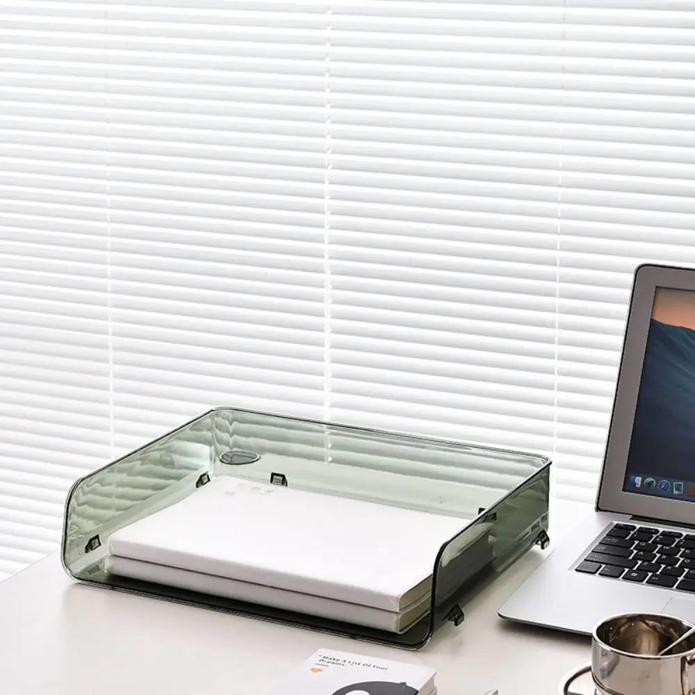 Desktop Organizer A4 File Storage Tray Book Shelf Multifunctional Stackable File Rack INS Style Papers Rack File Organizer