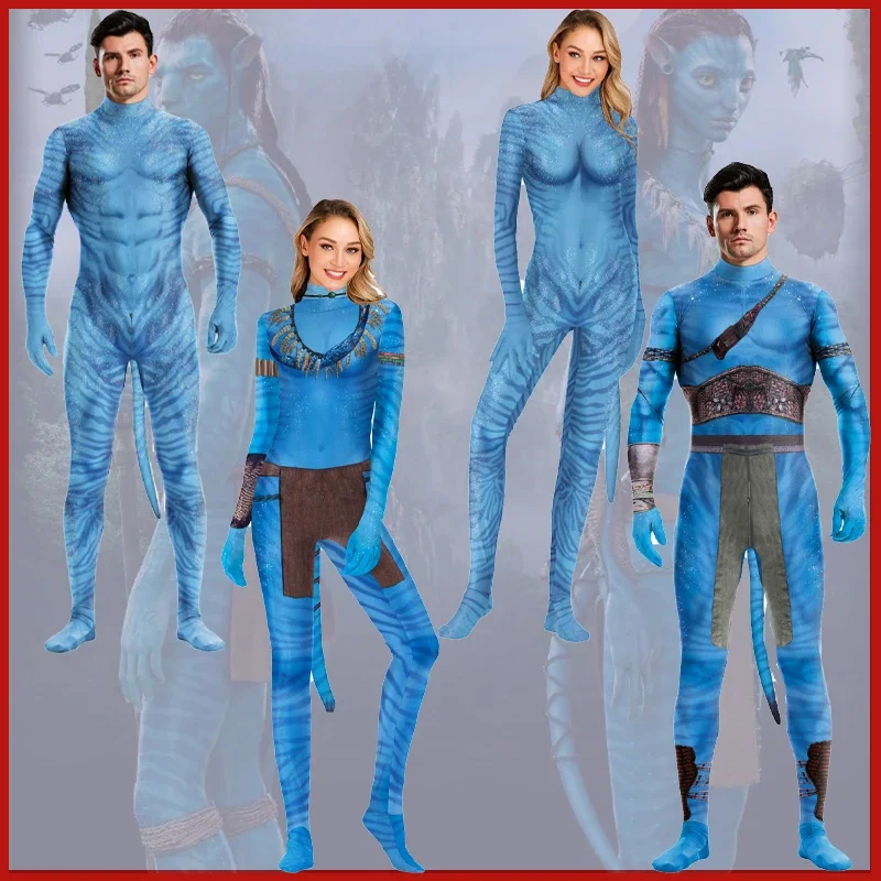 Film Avatar Costume Cosplay Alien Jumpsut per natale Masquerade Party Halloween donna e uomo Bobysuit Anime Games collant