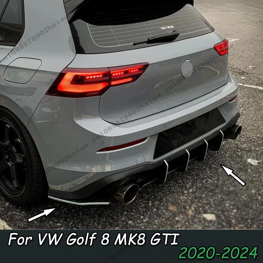 

Maxton Style Gloss Black Car Rear Bumper Lip Diffuser For VW Golf8 GTI 2020-2024 Car Rear Extension Splitter Protector Body Kits