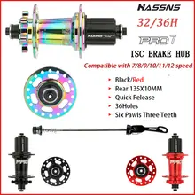 Hassns pro 7 36h rolamento do cubo traseiro 36 furos freehub mtb bicicleta quatro palin 32h cubo traseiro para 7-12 velocidades cubo barulhento bicicleta 6 cubos de lingueta