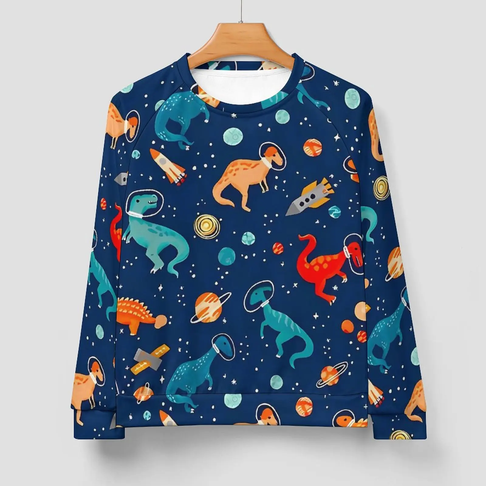 Painted Space Dinosaurs Print Casual Hoodies Men  Kawaii Hoodie Spring Streetwear Custom Sweatshirts Oversize Clothing