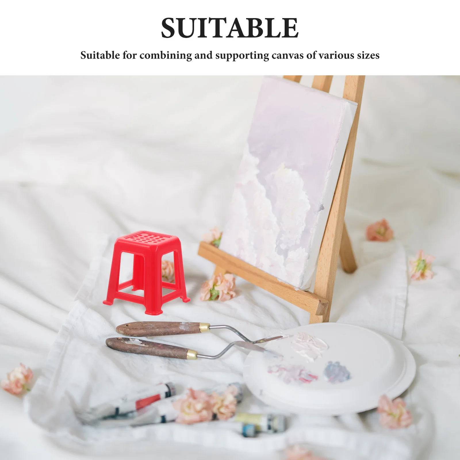 20pcs Paint Pouring Tools Mini Easel Stand For Fluid Painting Canvas Holder Lightweight Portable Painting Risers Smooth Plastic