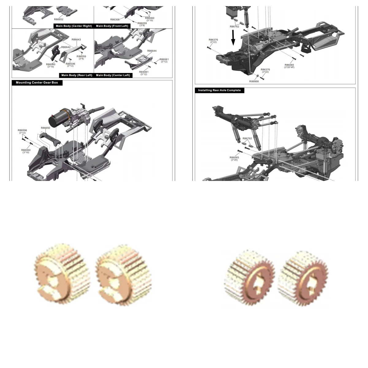 

RGT SPARE PARTS R86676 Gear(30T) R86677 Gear(32T) For EX86170 EX86020 1/10 RC Electric Remote Control Off-road Vehicles Cars