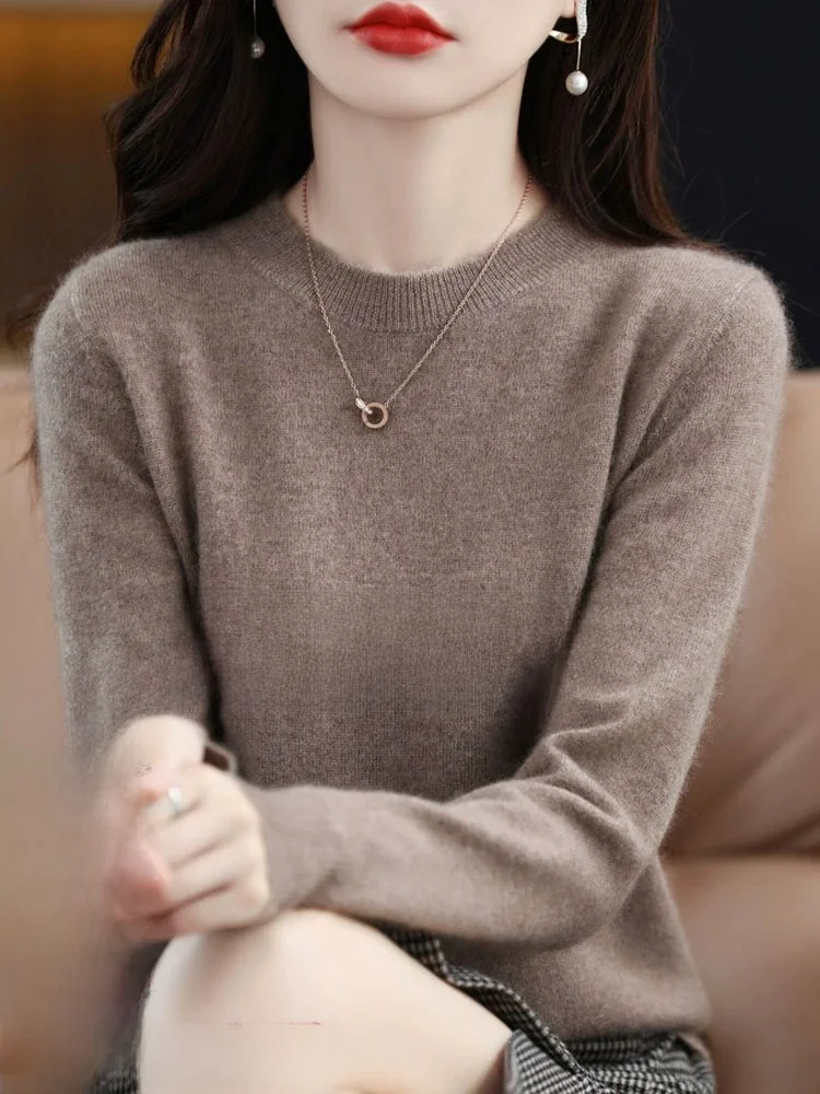 

Premium Feeling Women's Autumn Winter New Loose Fit Camere Sweater Overhead Knitwear round Ne Base irt Commute Sle