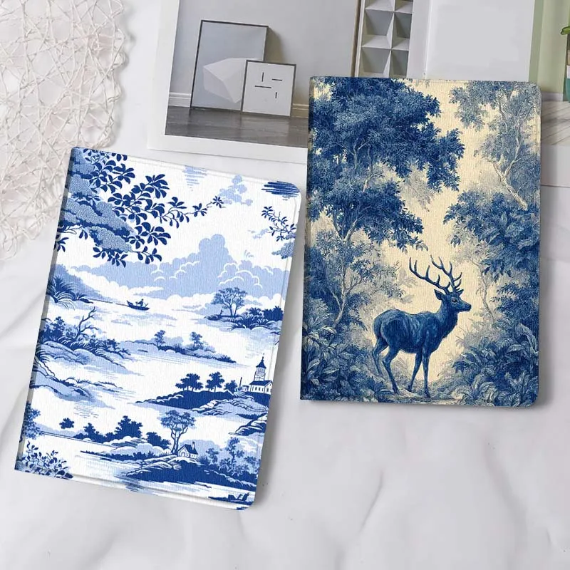 

Blue China Landscape Pattern Gift Tablet Case For Apple iPad Air Pro mini 1 2 3 4 5 6 7 8 9 11 M2 M3 M5 M4 5th 6th 7th 10th 11th