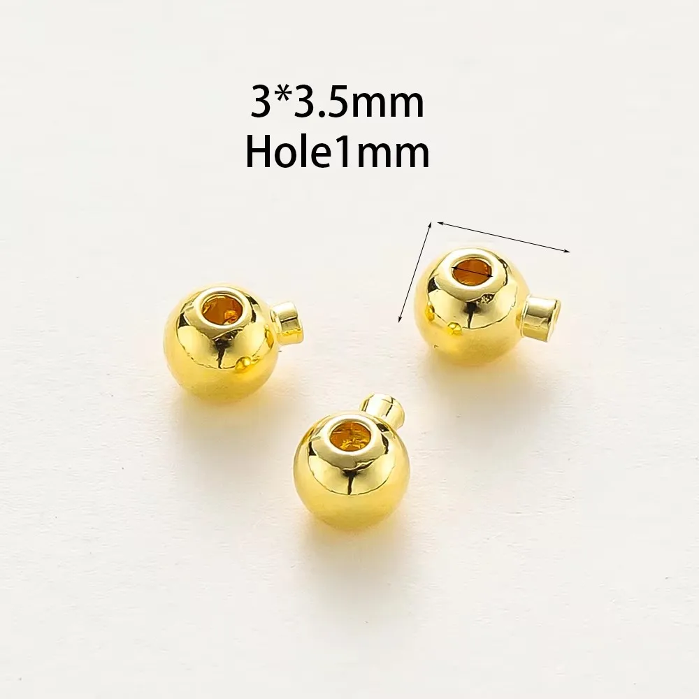 20pcs/lot 14K 18K Gold Round Cord End Crimp Clasps String Chain Crimp End Clips Claps For DIY Jewelry Making Finding Accessories