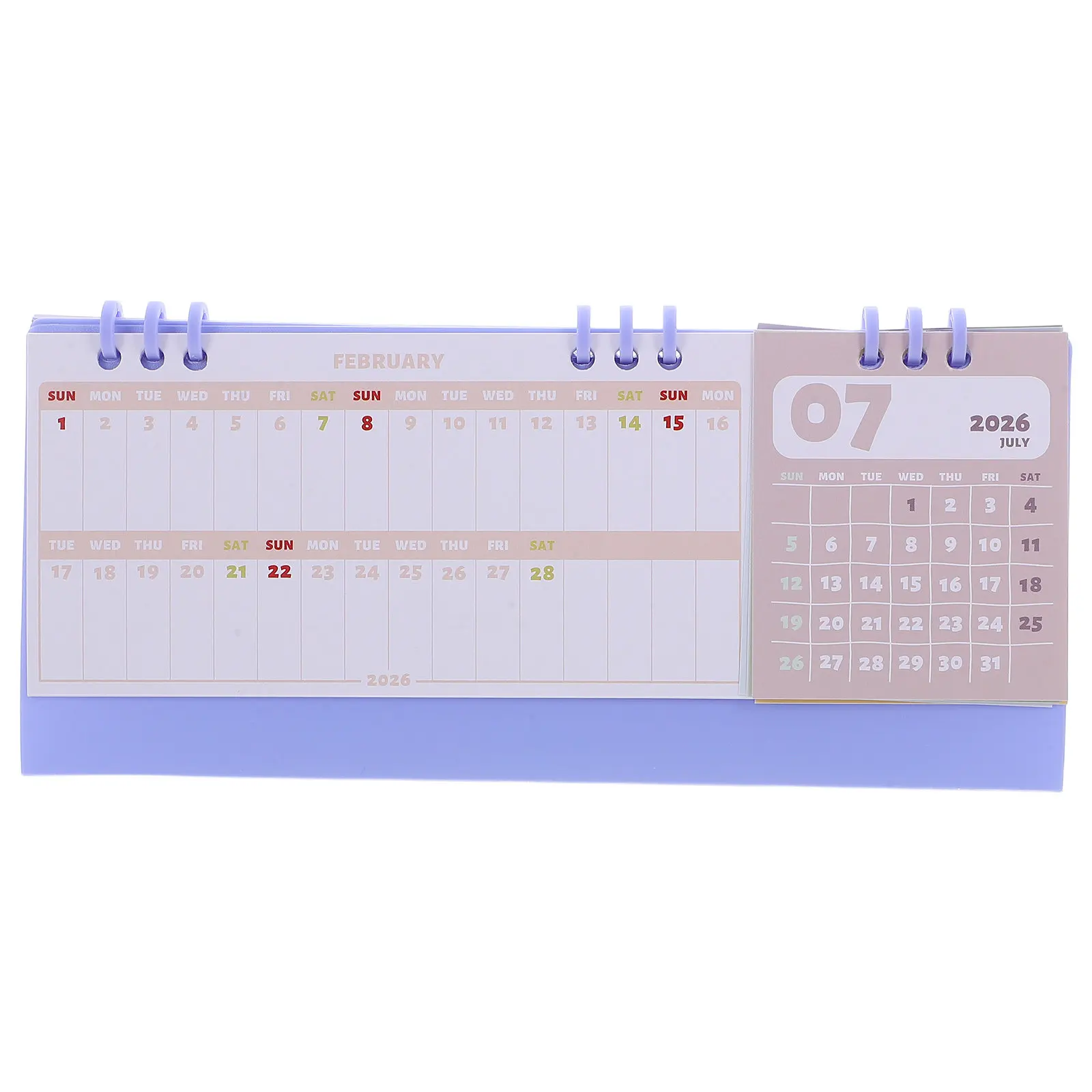 Desk Calendar 2026 Twin-Wire Binding Minimalist Standing Flip Desktop Planner Efficient Monthly Weekly Organizer Daily Agenda