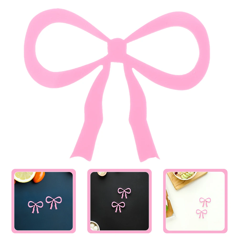 

12pcs Acrylic Bow Drink Tags for Glasses Birthday Wedding Pink Elegant Self Adhesive Charm Accessories