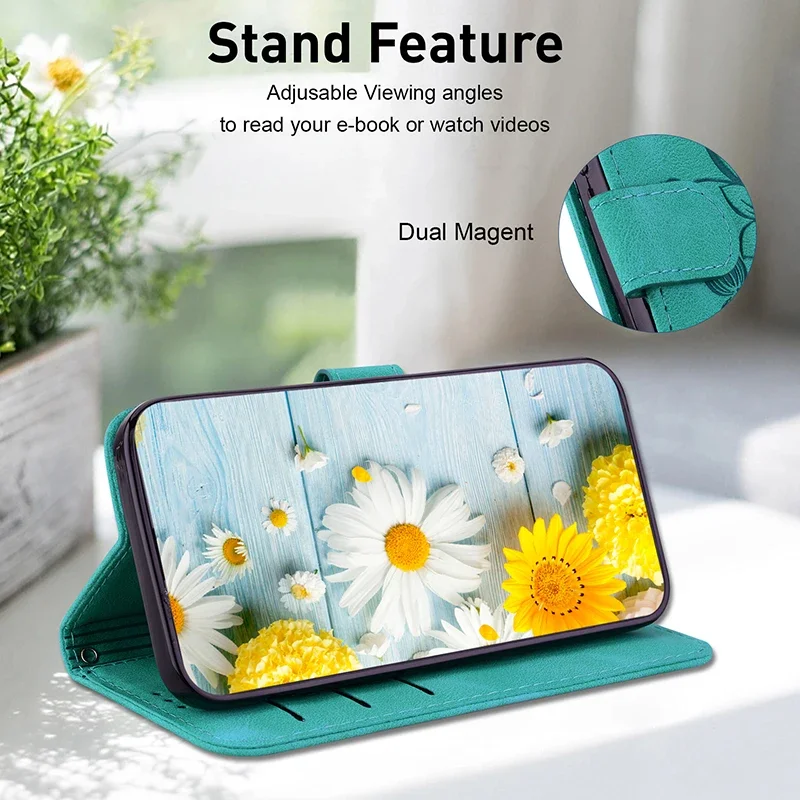 Funda de cuero con ranura para tarjetas y billetera para Samsung Galaxy A56 A55 A54 A53 A52 A35 A36 A34 A26 A25 A23 A14 A15 A12 A16 A17 5G 4