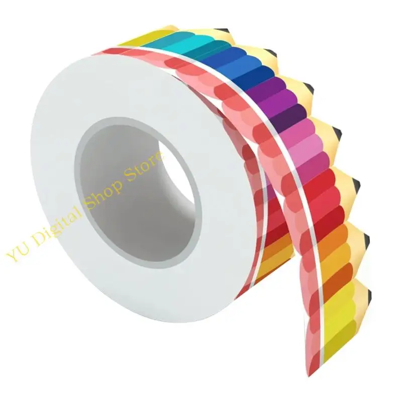 

96BA Vibrant Pencil Shaped Border Sticker for Classroom Decor 50ft Continuous Roll