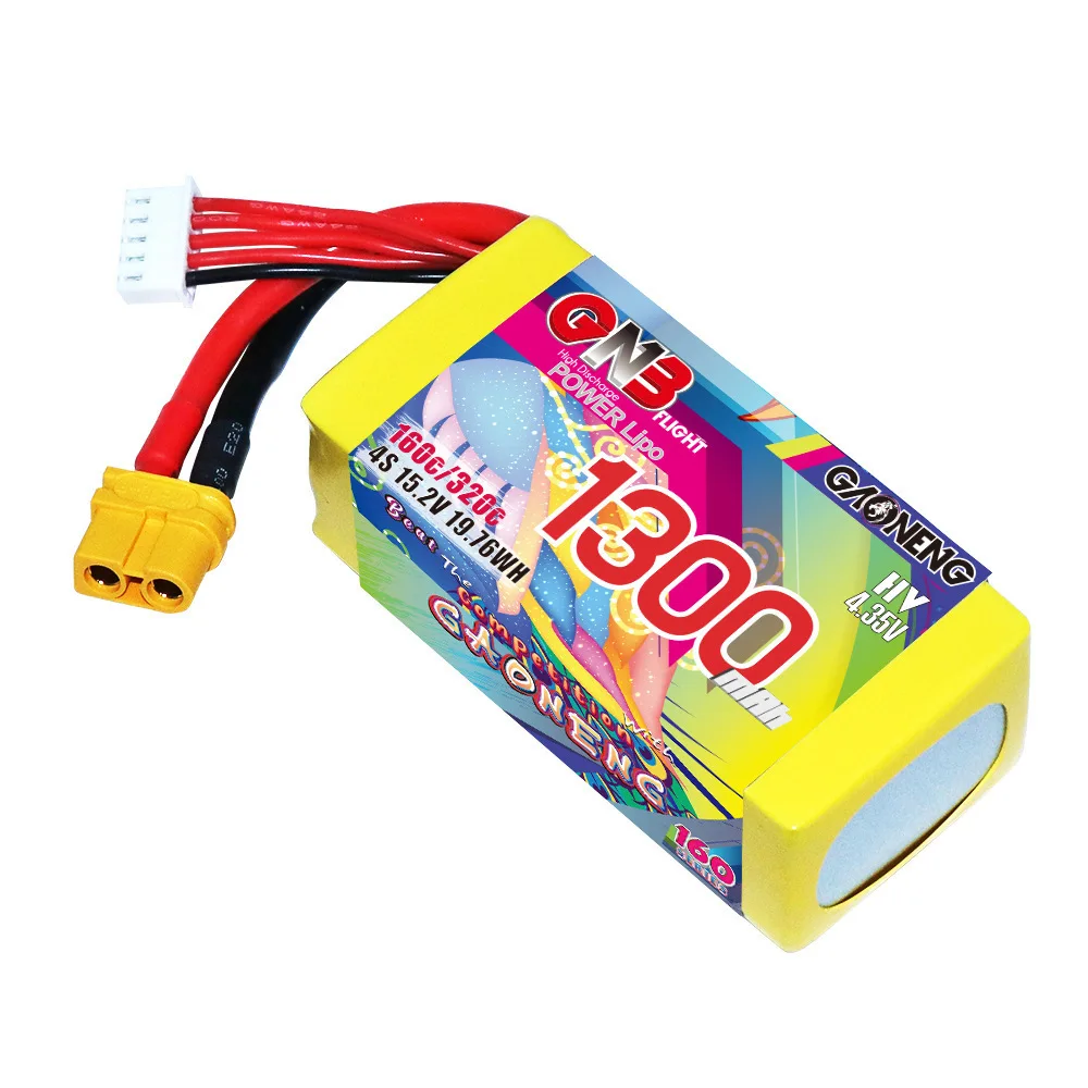 Lot de 4 pièces GNB 4S, 15.2V, 1300mAh, 160C/320C, avec fiche compte 60, pour importateur, télécommande, solitaire FPV, quadricoptère, hélicoptère, pièces de passe-temps