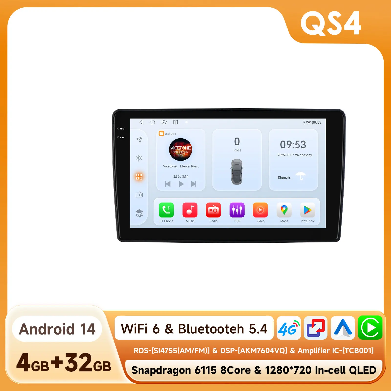 Draadloze CarPlay Android Auto autoradio voor Fiat 500 2016 2017 2018 2019 GPS intelligente systemen stereo multimedia autoradio 4G