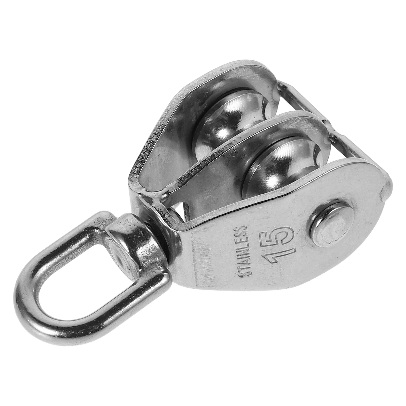 

1pc Stainless Steel Fishing Net Pulley Heavy Duty Cable Wheel Weight Lifting Mini Marine Rope Block Tackle Wire Pulling Sliding