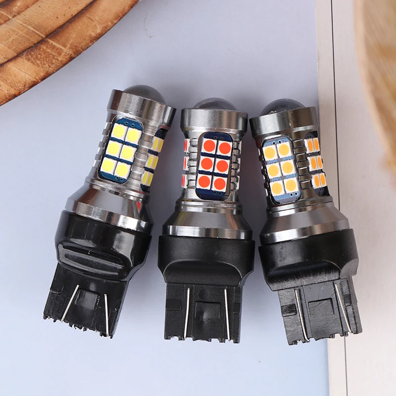 

T20 LED Bulb 7440 7443 W21W WY21W 27 SMD 3030 Car Signal Light For Brake Stop Reverse Backup Parking Turn Signal Lamp