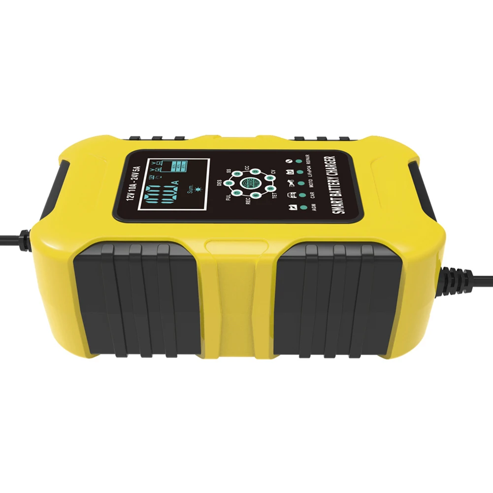 

Auto Power Supply with LCD Display Car Battery Charger 7 Charging Stages 12V/10A 24V/5A for Truck Motorcycle for AGM LiFePo4