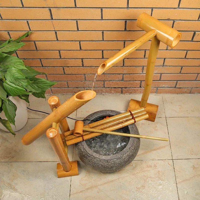 Japanese Bamboo Water Fountain for Garden - Decorative Sozu Deer Scare with Water Pump