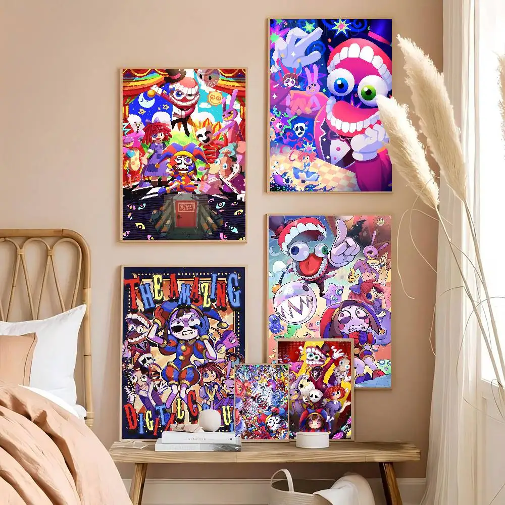 Animation A-Amazing D-Digital Circus Classic Vintage Posters HD Quality Wall Art Retro Posters For Home Room Wall Decor