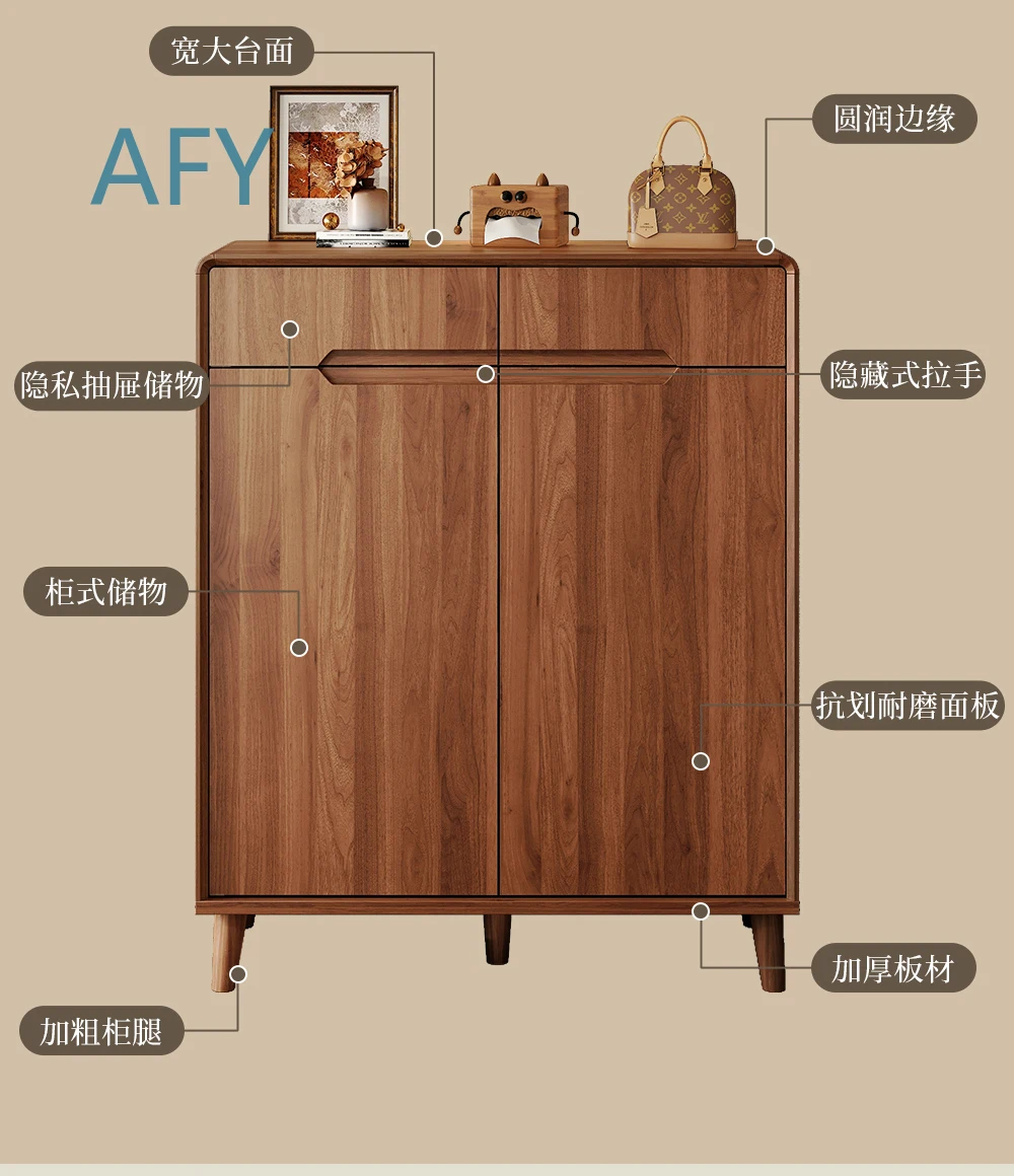 Integrated Large-Capacity Multi-Layer Side Cabinet for Indoor Storage at Home Entryway Locker for Small Space Organization