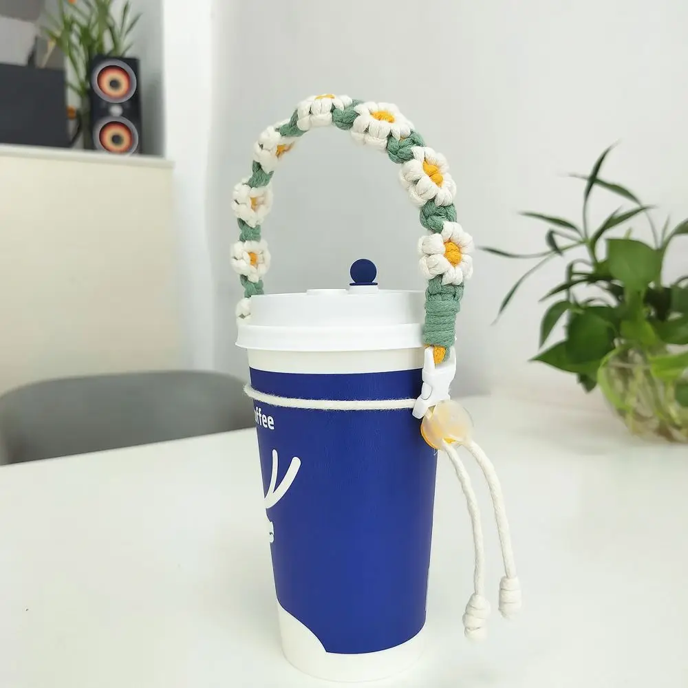 Flower Water Bottle Handle Universal Leakproof Handmade Coffee Mug Accessory Packaging Strap Coffee Milk Tea Cup