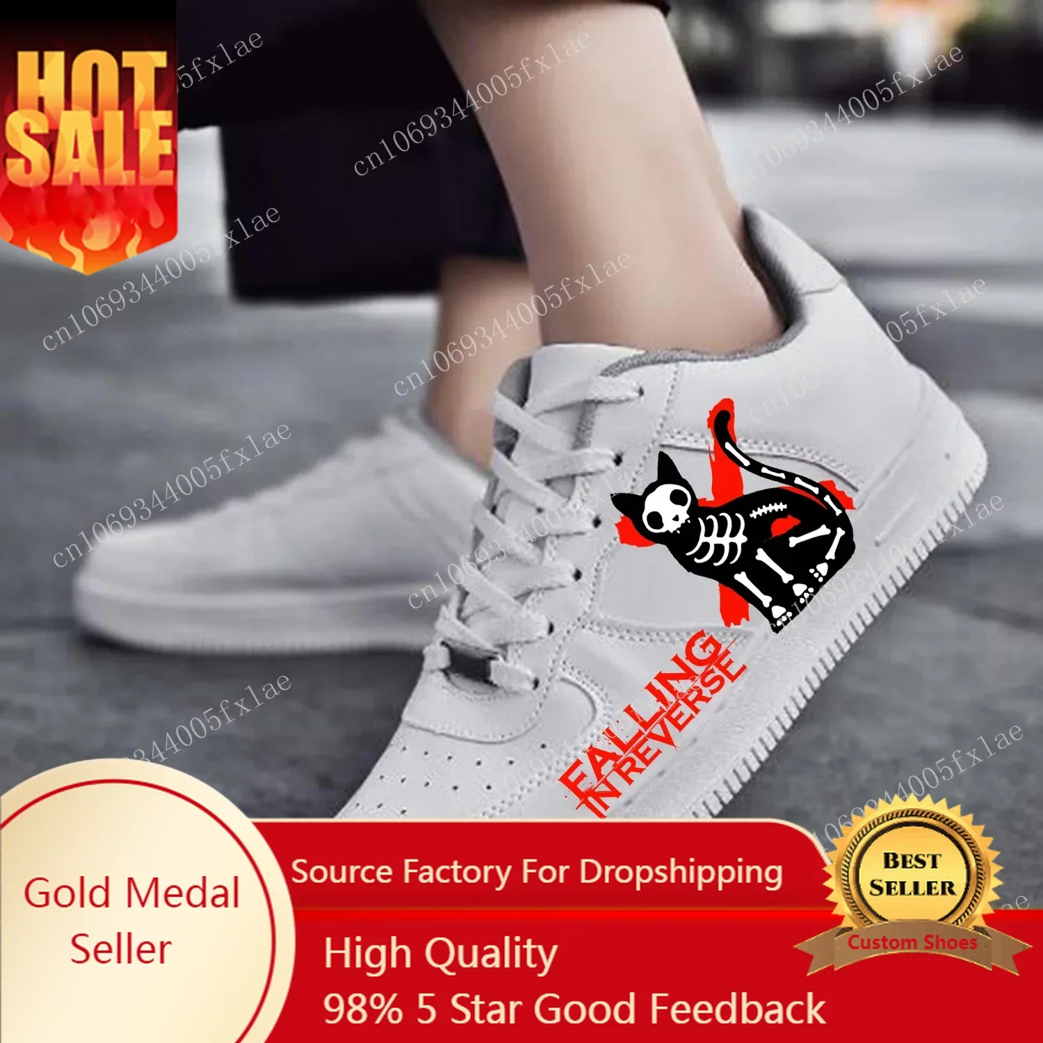 

Falling In Reverse AF Basketball Mens Womens Sports Running High Quality Flats Force Sneakers Lace Up Mesh Customized Made Shoe