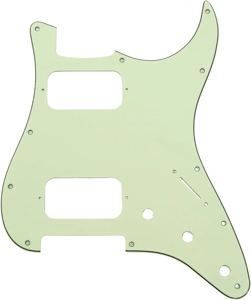 11 Holes Round Corner HH ST Guitar Pickguard 2 Humbuckers for Strat Fender American/Mexican Standard for Stratocaster Guitar