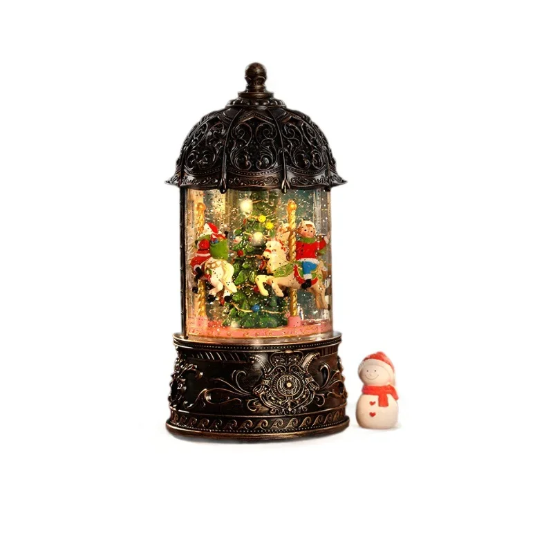 Christmas Carousel, Old Man Tree Music Box Crystal Ball, Music Box Snow Children, Birthday Gifts Vintage