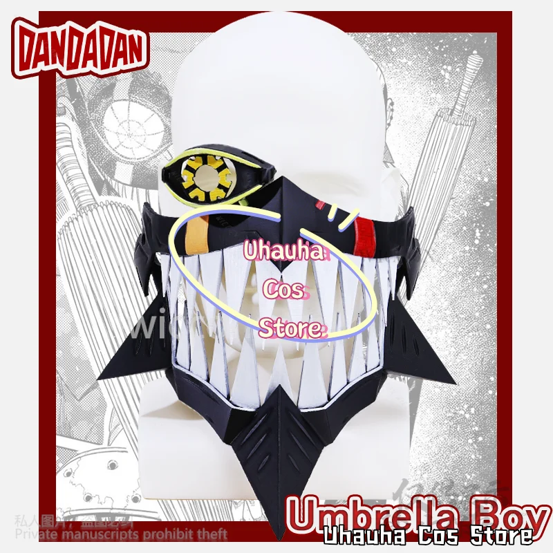 New Hot Anime Dandadan Cosplay Ombrello Ragazzo Costume 3D Maschera horror Mezza faccia per uomo Donna Halloween Festa di Natale Personalizzato