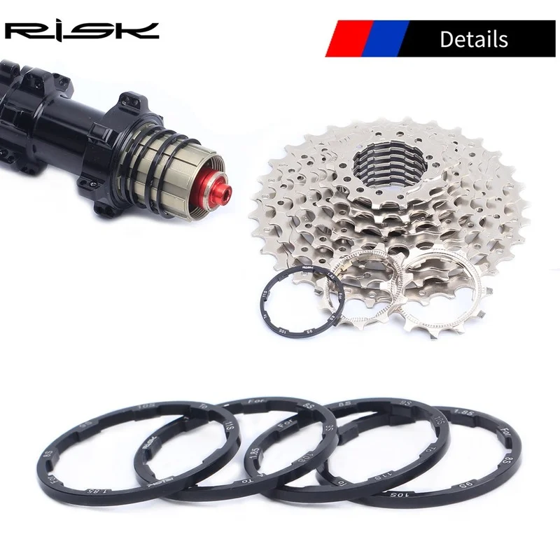 RISK MTB Bike Hub Spacers Road Bicycle Bottom Bracket Washer For Grooved Type Hub Flywheel Cassette Gasket 10S 11 Speed Adapter