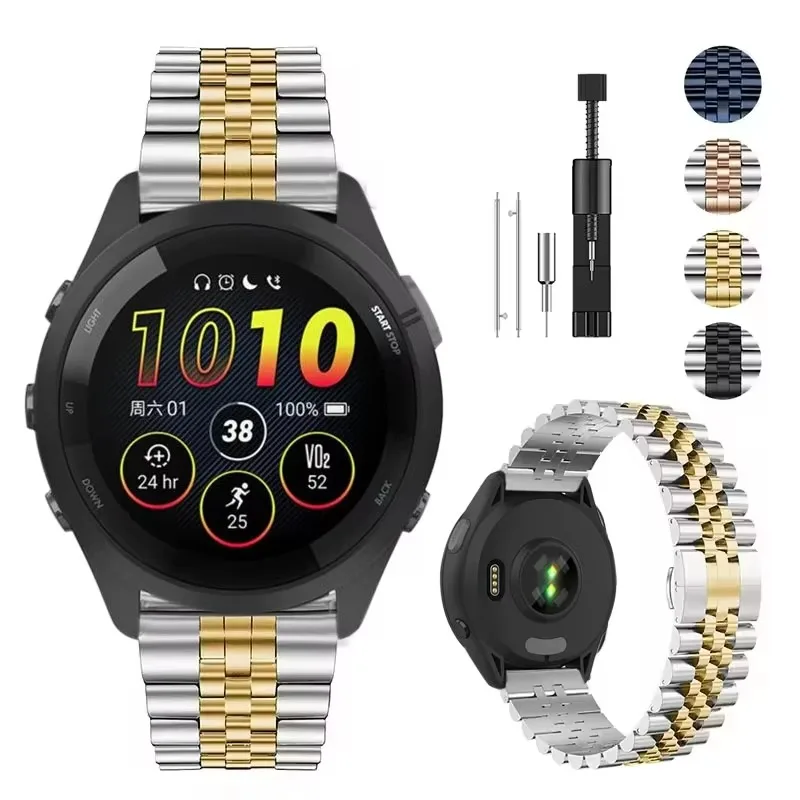 22mm Metal Strap for Garmin Forerunner 255 265 955 965 745 Replaceable Stainless steel Wristband for Garmin Vivoactive 4/Venu 3
