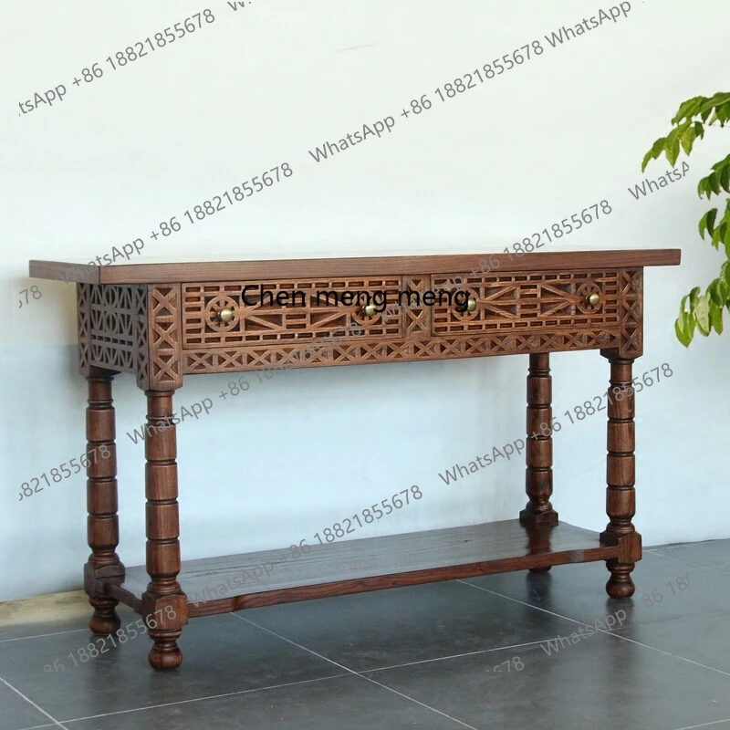 Southeast Asian Style Solid Wood Entryway Table Ancient and Modern Natural Wood Furniture Vintage Entryway Table
