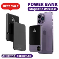 10000mAh Slim Magnetic Power Bank 15W Wireless Fast Charger 5000mAh PD20W External Spare Battery for iPhone 15 14 Samsung Xiaomi