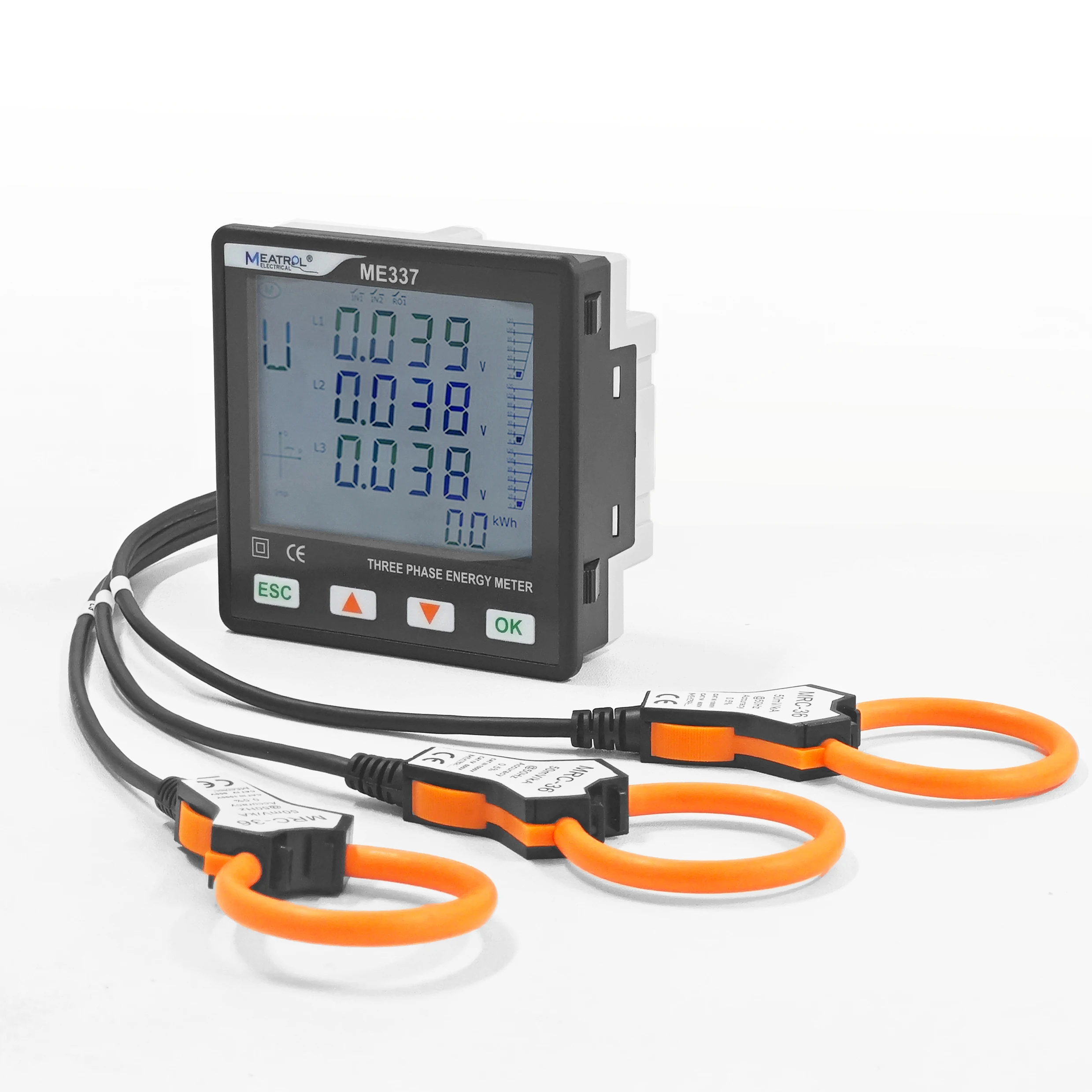RTU ME337 Rogowski RS485 96x96mm Smart Power Quality Electricity Meter Energy Analyzer