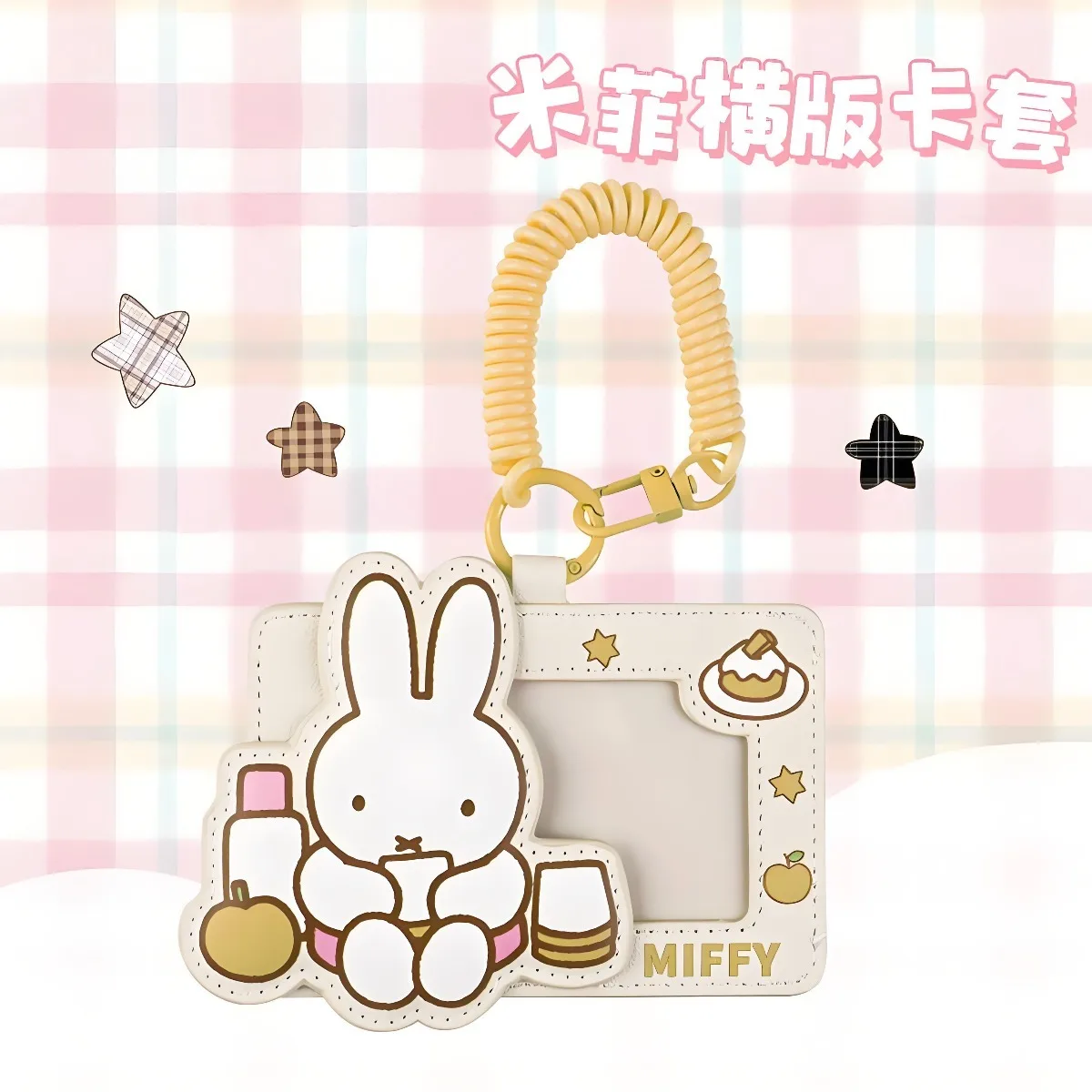 Kawaii Miffy Rabbit Card Holder Boris Elastic Rope Bus and Subway