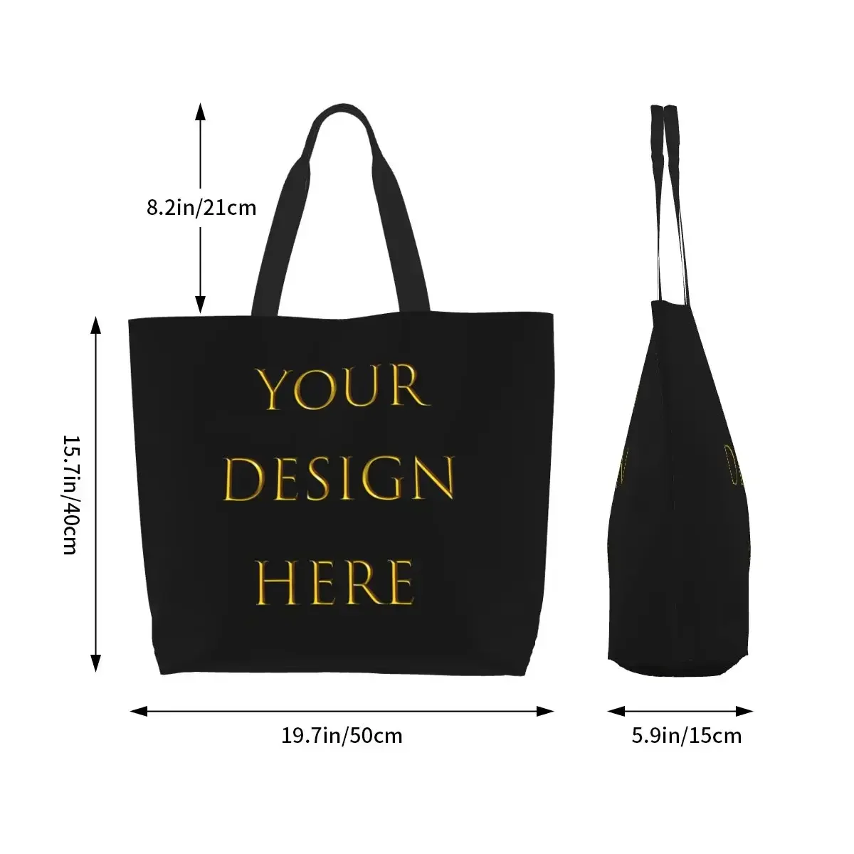 Custom Your Photo Logo Text Print Tote Bags Women Kawaii Your Design Here DIY Canvas Shoulder Shopper Bags Big Capacity Handbags