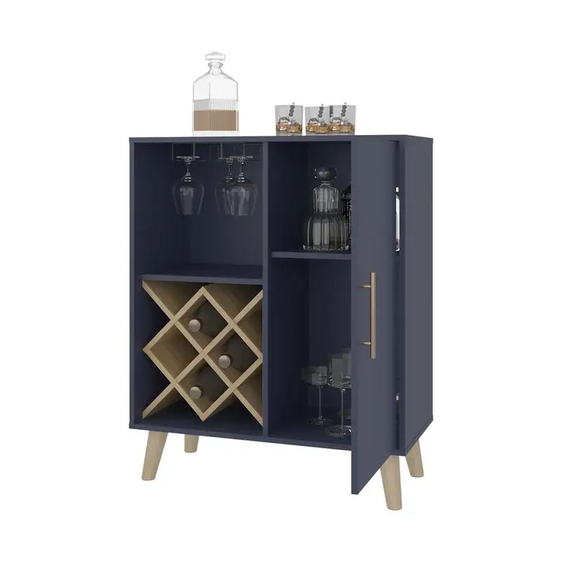 Multifunctional Bar Cabinet with Wine Rack and Storage Compartments