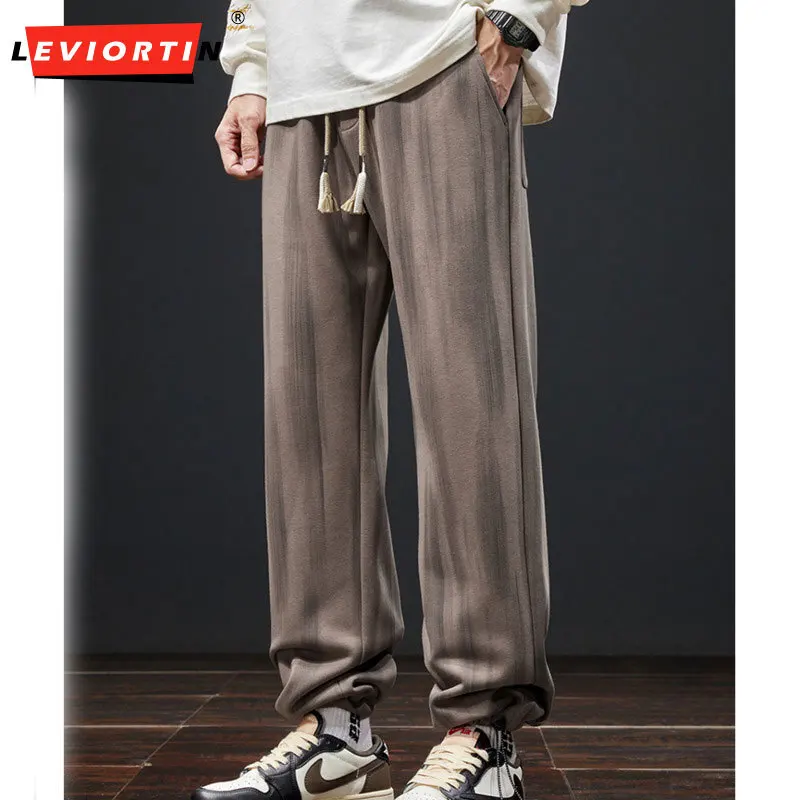 

Осенне-зимние модные универсальные индивидуальные простые и удобные свободные повседневные свободные брюки с прямыми штанинами на шнурке