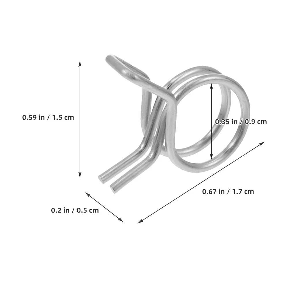 50Pcs Stainless Steel Double Loop Spring Hose Clamps Heavy Duty Water Pipe Garden Irrigation DIY Repair Kit Round Ring Clamp view 5