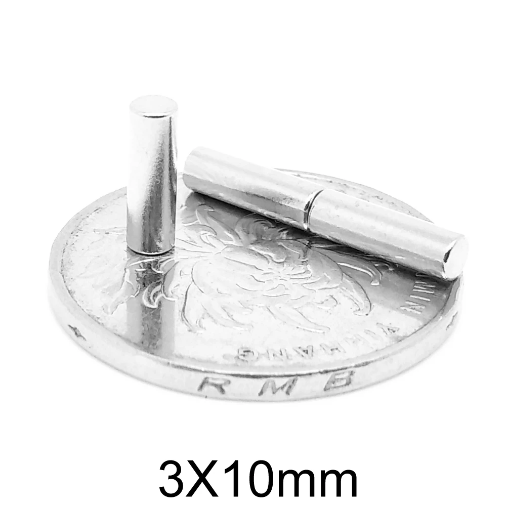 3x10mm Small Round Strong Magnets 3mm X 10mm For Home Refrigerators, Offices DIY 3*10mm