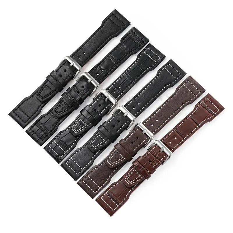 Genuine Leather Watch Strap 20mm 21mm 22mm for IWC Pilot Portugieser Portofino Watchband Cowhide Belt Bracelet Watch Accessories