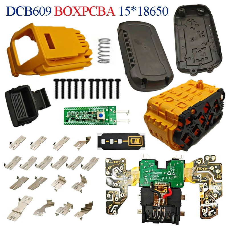 DCB609 Lithium Battery Case BMS PCB Charging Circuit Board 15 X 18650 Box For DeWalt For FlexVolt 20V 60V Housings DCB606 DCB612