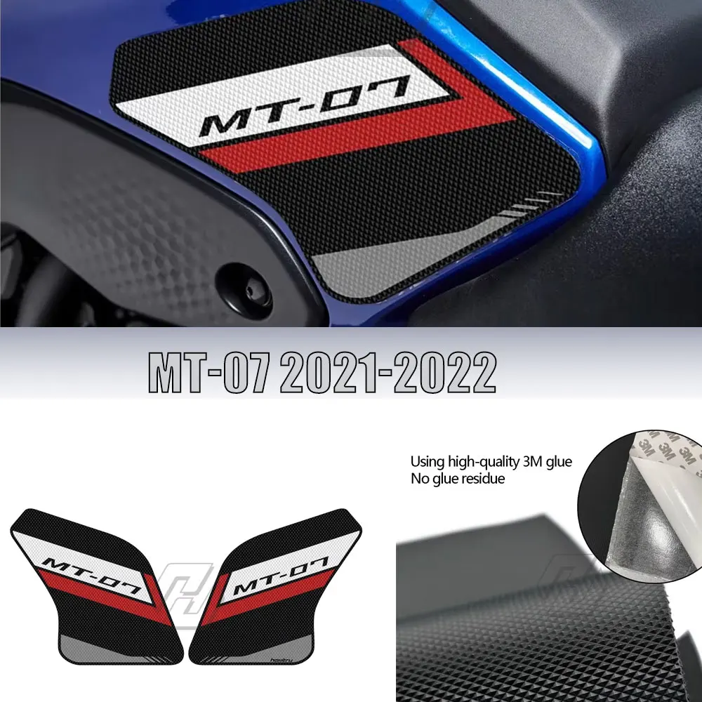 

For Yamaha MT-07 2021-2022 sticker Motorcycle Accessorie Side Tank Pad Protection Knee Grip Mat