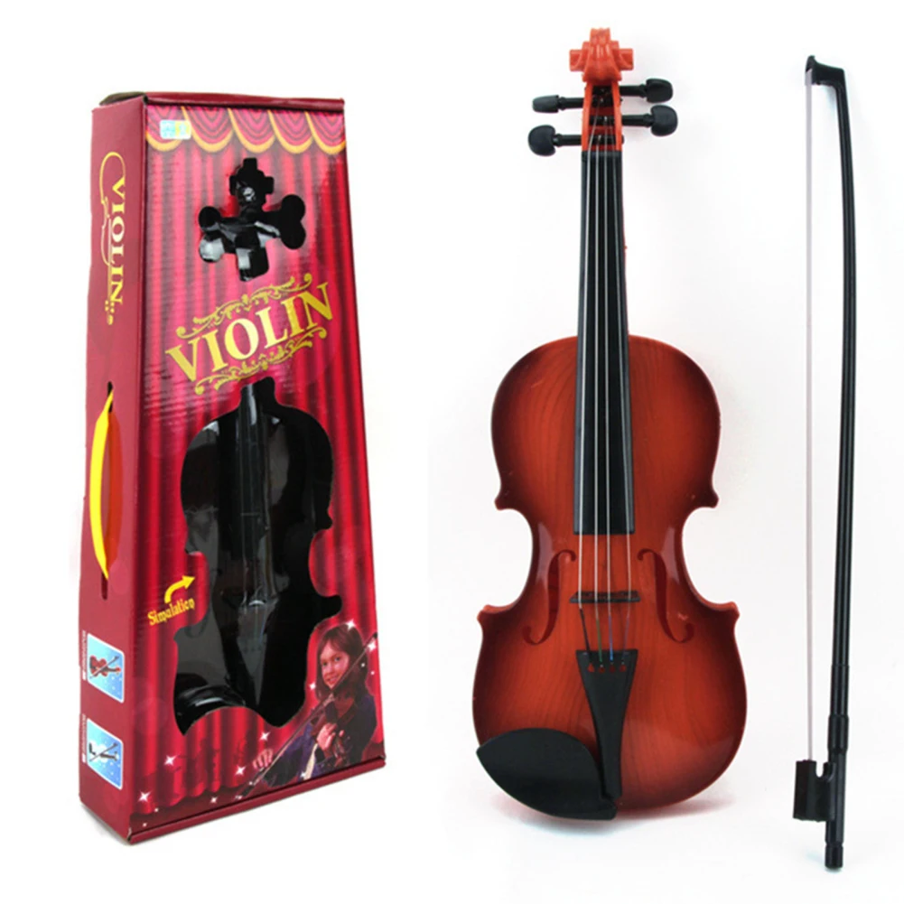 Kids Simulated Violin Toys Realistic Violin With Adjustable String Musical Instrument For Beginner Gifts