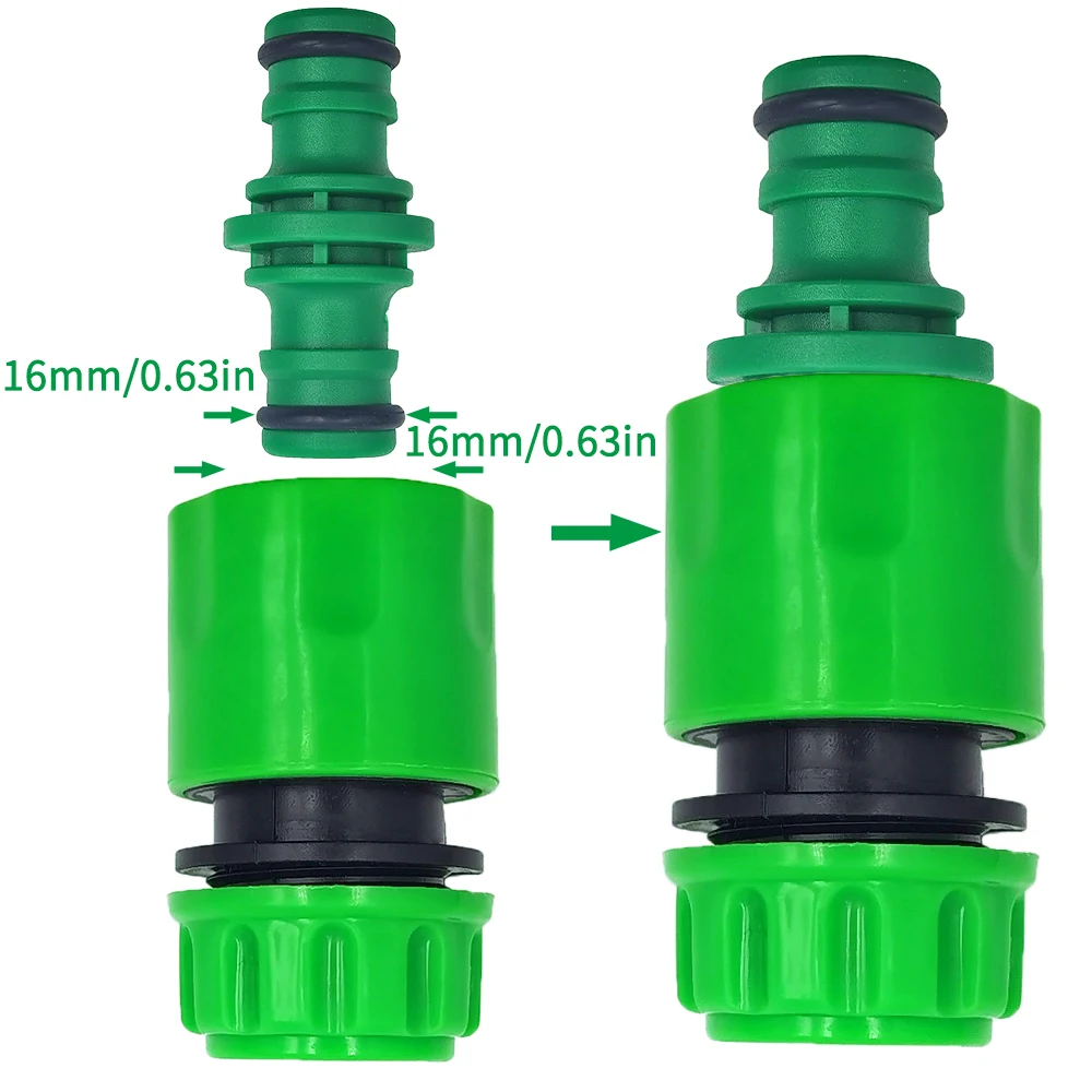 Connecteur rapide pour tuyau d'arrosage de jardin en ABS, extrémité de 1/2 pouces, raccord double mâle, adaptateur de joint, ensemble d'extension pour tube