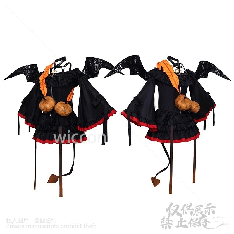 VTuber تيتو تأثيري أنيمي لعبة مشروع Sekai فستان مُصمم حسب الطلب أحمر أسود لوليتا الشيطان كوس الباروكات لجميع القديسين عيد الميلاد مخصص